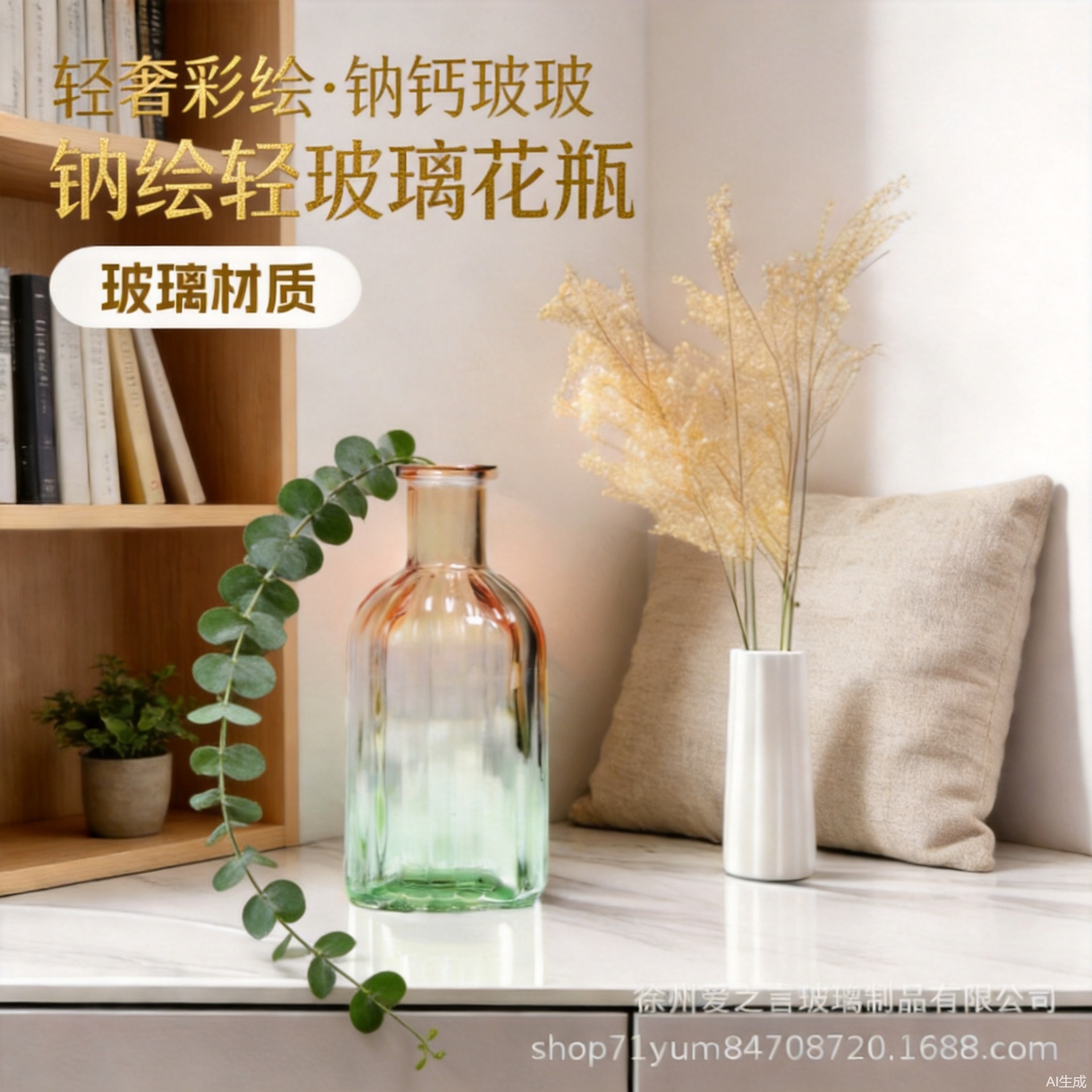 Wholesale cross-border soda lime glass vase simple transparent glass storage jar living room bedroom office decoration