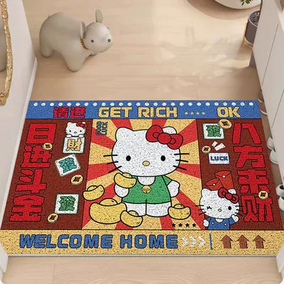 Doormat for Entryway, Dirt-Resistant, Avtomobil döşəmə paspasları - lai-cai-kt-cat-4060cm-silk-circle