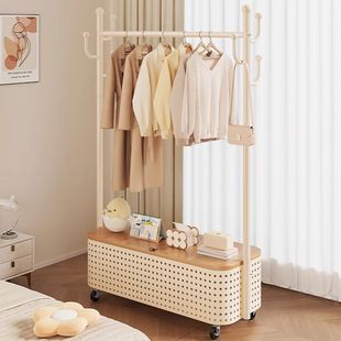 Floor-Standing Clothes Drying Rack for Home Use, Movable Indoor Simple Coat Rack, Bedroom Drying Rack, Balcony Clothes Hanging Rack