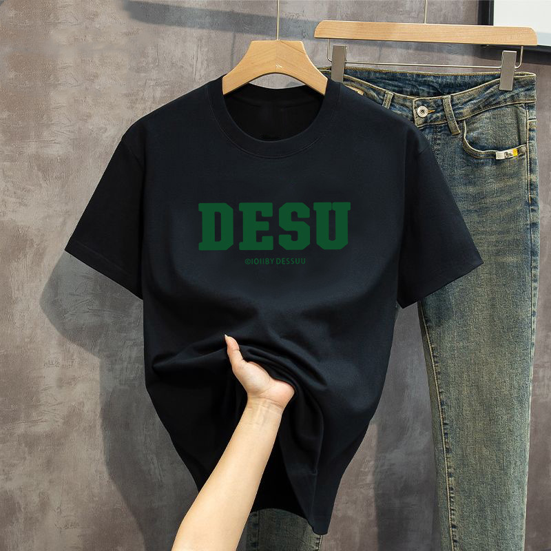 2026 letras simples comercio exterior impresión camiseta de manga corta diseño pareja camiseta de verano suelta camiseta mujer