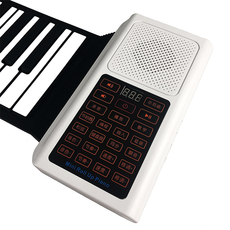 88 clave Bluetooth blanco y negro rollo de mano piano clasificación enseñanza jugando entrada teclado instrumento musical portátil juguetes para niños