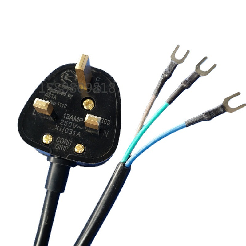 供应英式插头电源线 英规BS插头线 英国三插电源线 英标电源线