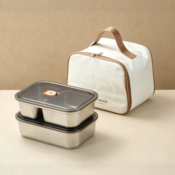 Cross-Border 304 Stainless Steel Lunch Box, Microwaveable, for Office Workers, with Sealed Compartments, 2026 New Model Lunch Box