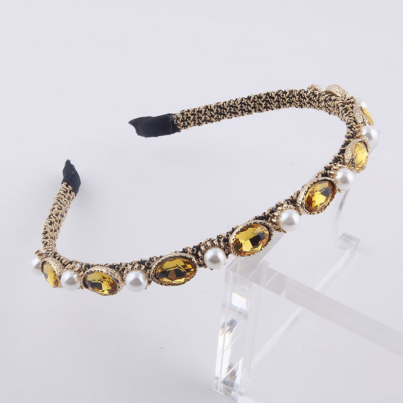 New Fashion Simple Wrapped Diamond Pearl Headband display picture 6
