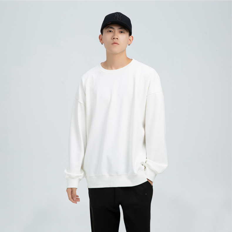 Sudadera de cuello redondo con hombros caídos de terciopelo Silver Fox, con logo estampado, uniforme de equipo, camiseta cultural para eventos, texto bordado, corte holgado.