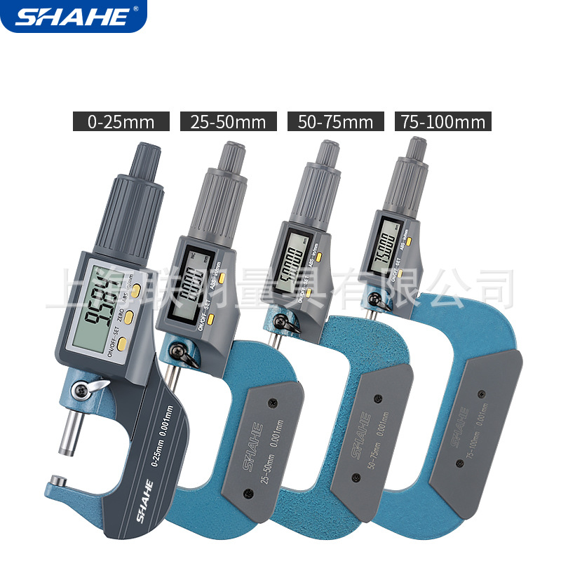 SHAHE三和电子数显外径千分尺高精度测厚仪0.001mm微米螺旋测微器