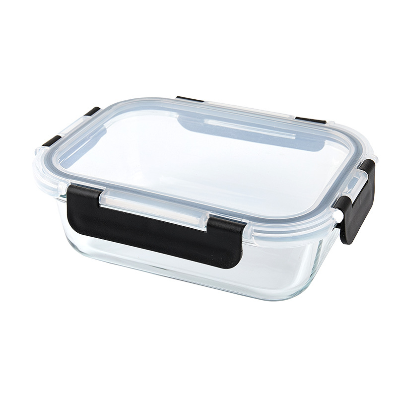 Caja de almuerzo de vidrio al por mayor puede calentarse por microondas, caja de almuerzo de oficina, caja de preservación sellada de gran capacidad