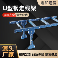 钢制机房基站布线支撑金属喷塑承重梯式防火电缆桥架U型钢走线架