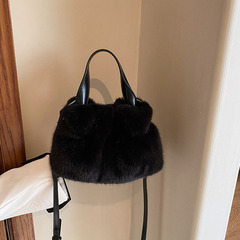 冬季個性手提毛絨糖果包2023新款今年流行氣質斜挎包百搭單肩女包