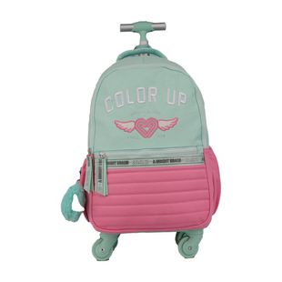 Customized Five-Piece Set with Double Color Plush Heart Pendant, Kidsren's Trolley Bag, Backpack, Meal Bag, Double-Layer Pencil Bag