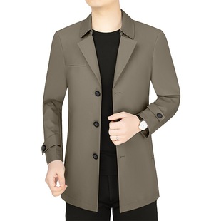 2024 Spring and Autumn new men's trench coat middle-aged men's thin business casual men's dad coat
