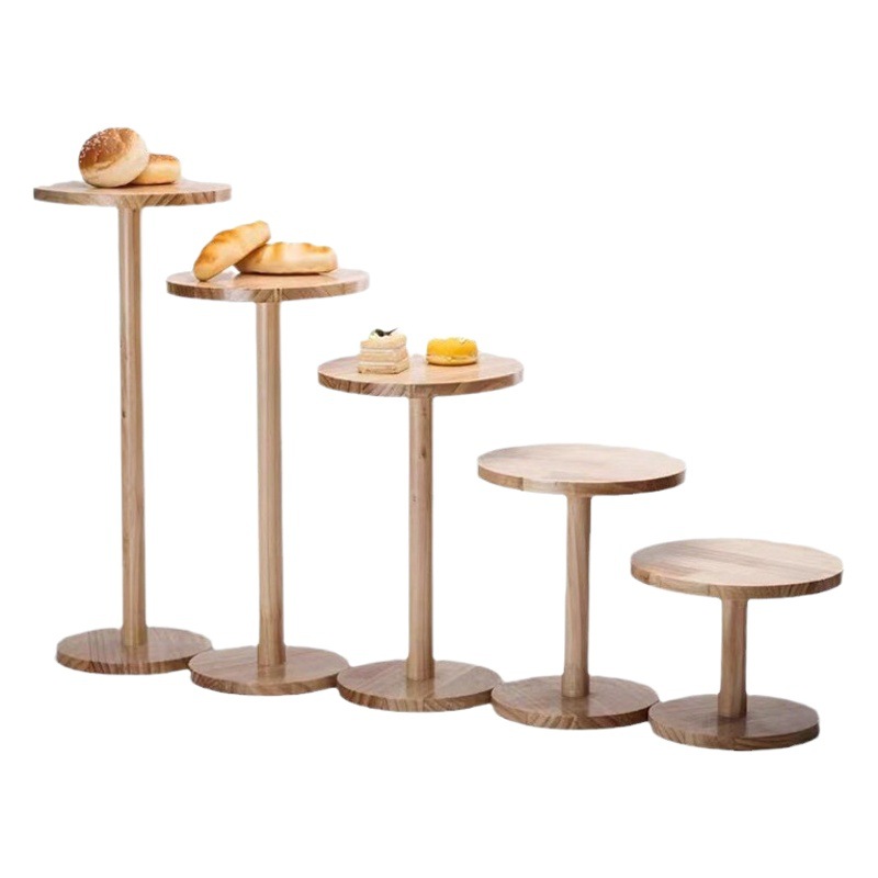 Postre plato de bocadillo de pierna alta plato de fruta estante de pastel de múltiples capas boda cumpleaños bandeja de madera