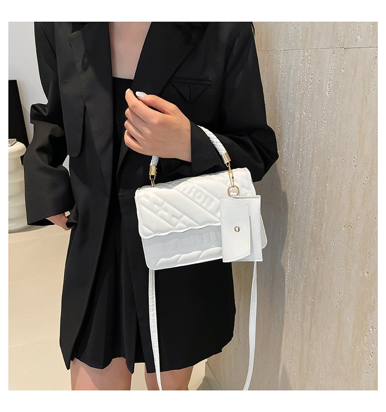 Ladies' candy-colored stylish handbag, 2024 autumn new ins single-shoulder crossbody bag, stylish embossed small square bag undefined