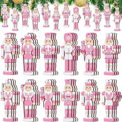 クリスマスピンクの胡桃クリップアクセサリー木製吊り下げマイクロは家庭の休日クリスマス装飾に適している