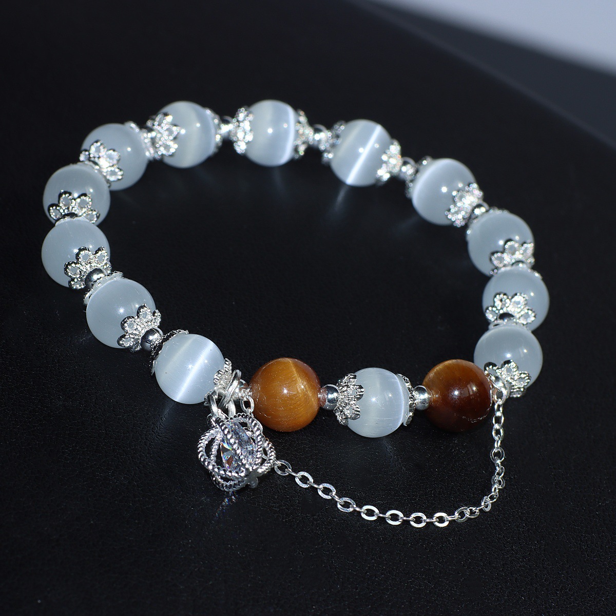 Nouveau Bracelet en pierre œil de chat, Bracelet du même Style pour Temple féminin, cadeau de Collection de bracelets de Style chinois populaire_voghion.com