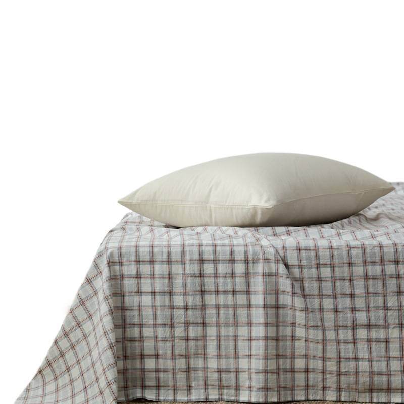 Nordic Minimalist Plaid Cotton Fitted Sheet For Single Bed_voghion.com