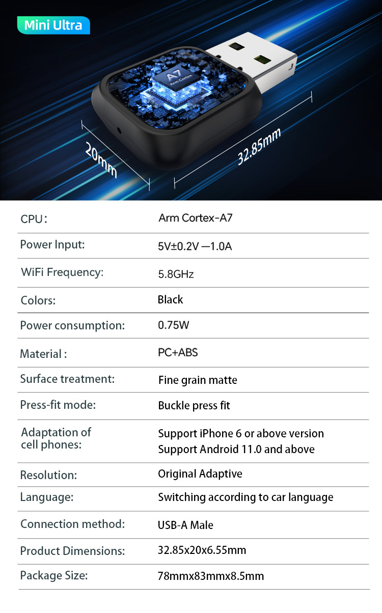 Cross-Border Carlinkit Original Car Wired to Wireless Carplay Two-In-One Interconnection Android Auto Box