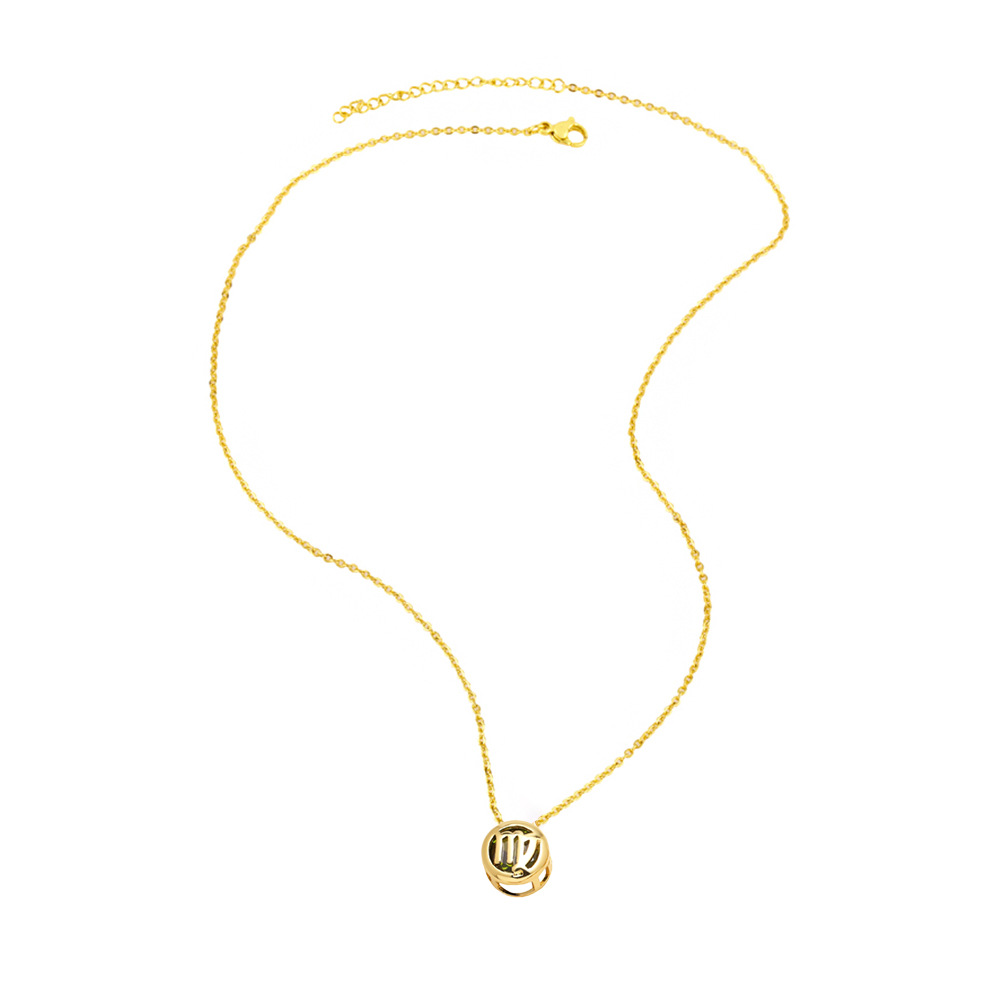 Collier signe astrologique avec zircon et pierre de naissance_voghion.com