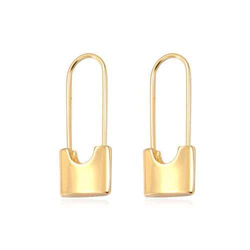 Korean simple paperclip earrings, fashionable and creative metal geometric pin earrings, European and American cross-border personalized earrings for women