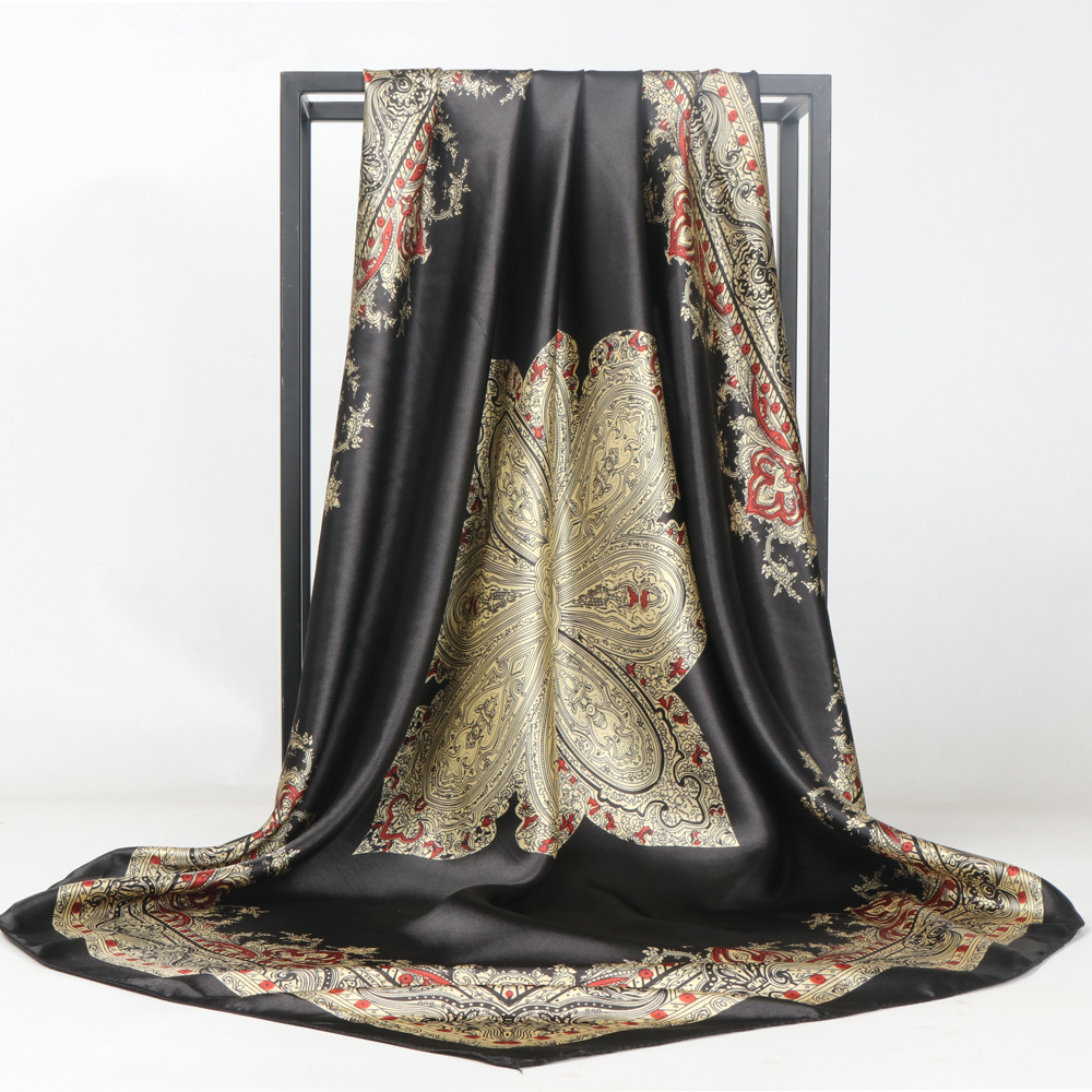 Spring&Summer Season Women's Gender Women's Vintage Style Ethnic Style Printing Polyester Satin Silk Scarf Kerchief