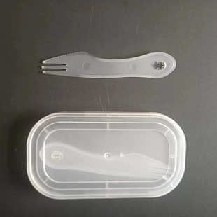 Factory in stock tinplate canned lunch meat plastic lid disposable square transparent knife and fork cover discount