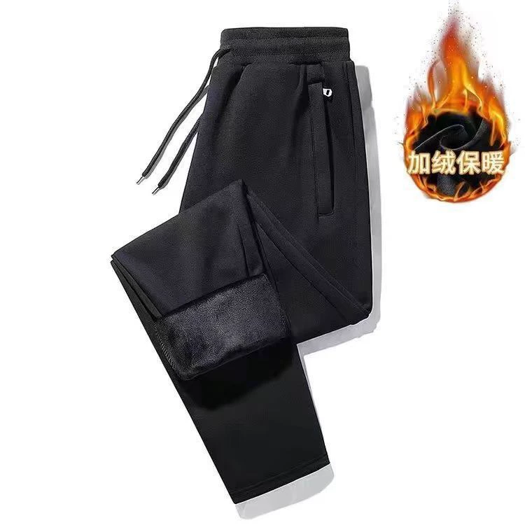 Фабрика поставки плюшевого утолщения спортивные брюки для отдыха мужчин 2025 осень и зима новые средние и пожилые прямые брюки