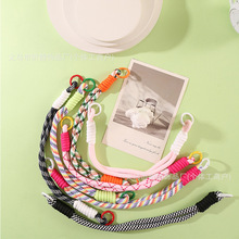 新款彩色双扣短款打结手腕挂绳挂件箱包防丢拼色手机挂绳配饰批发