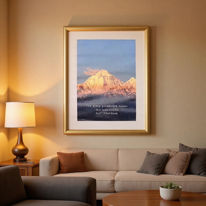 883 Living Room Artistic High-End Aluminum Alloy Welded Photo Frame Display Stand Album Hanging Picture 6*8 Photo Frame Narrow Border Simple Display Stand