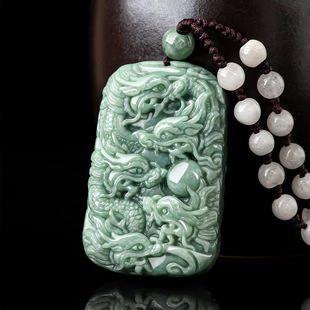 Natural a goods jadeite jade dragon brand Kowloon protect the main zodiac Dragon jade pendant ice pendant jade wholesale