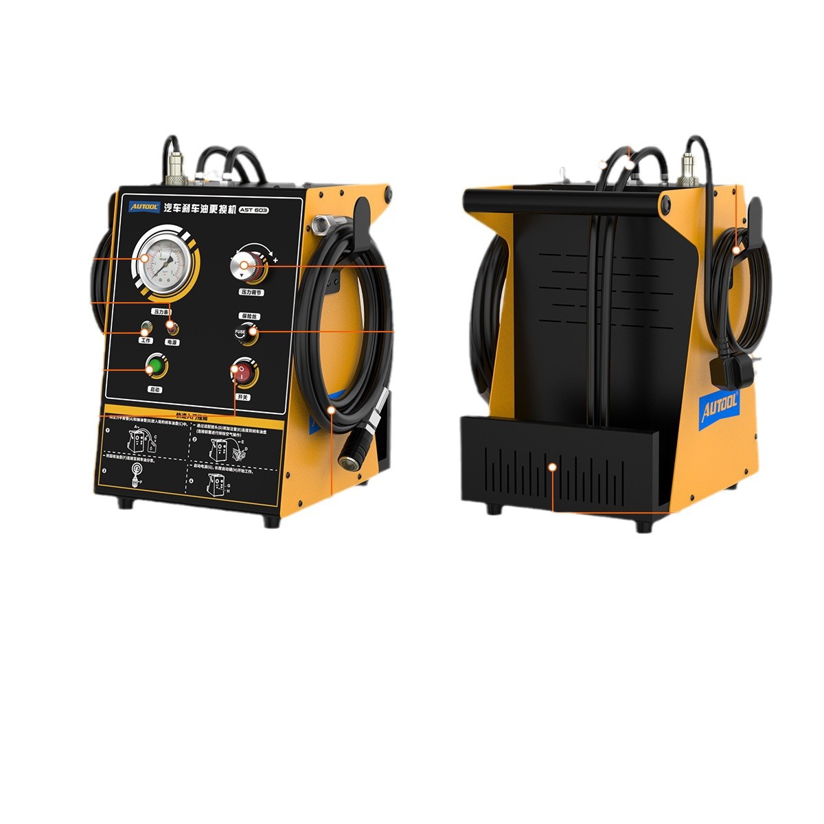 Autool AST603 Máquina de reemplazo de aceite de frenos Tipo de pulso Equipo automático de reparación y mantenimiento de automóviles Versión estándar