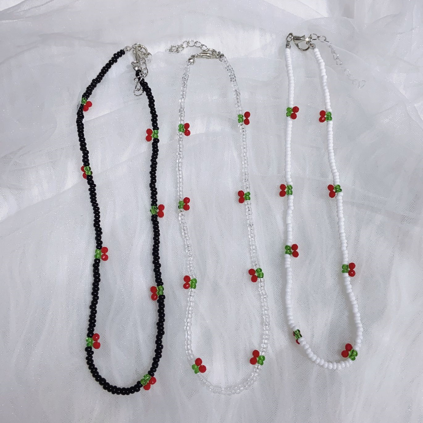 Cute Cherry Glass Beaded Women's Necklace display picture 3