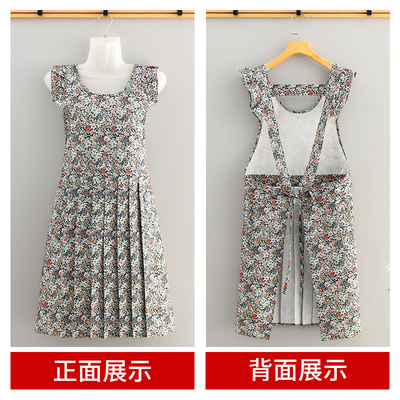 2025 delantal explosivo extranjero flor triturada cinturón falda impermeable a prueba de aceite cocina ropa de trabajo sin mangas especial para mujeres