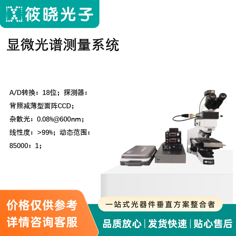显微光谱测量系统  探测器：背照减薄型面阵CCD