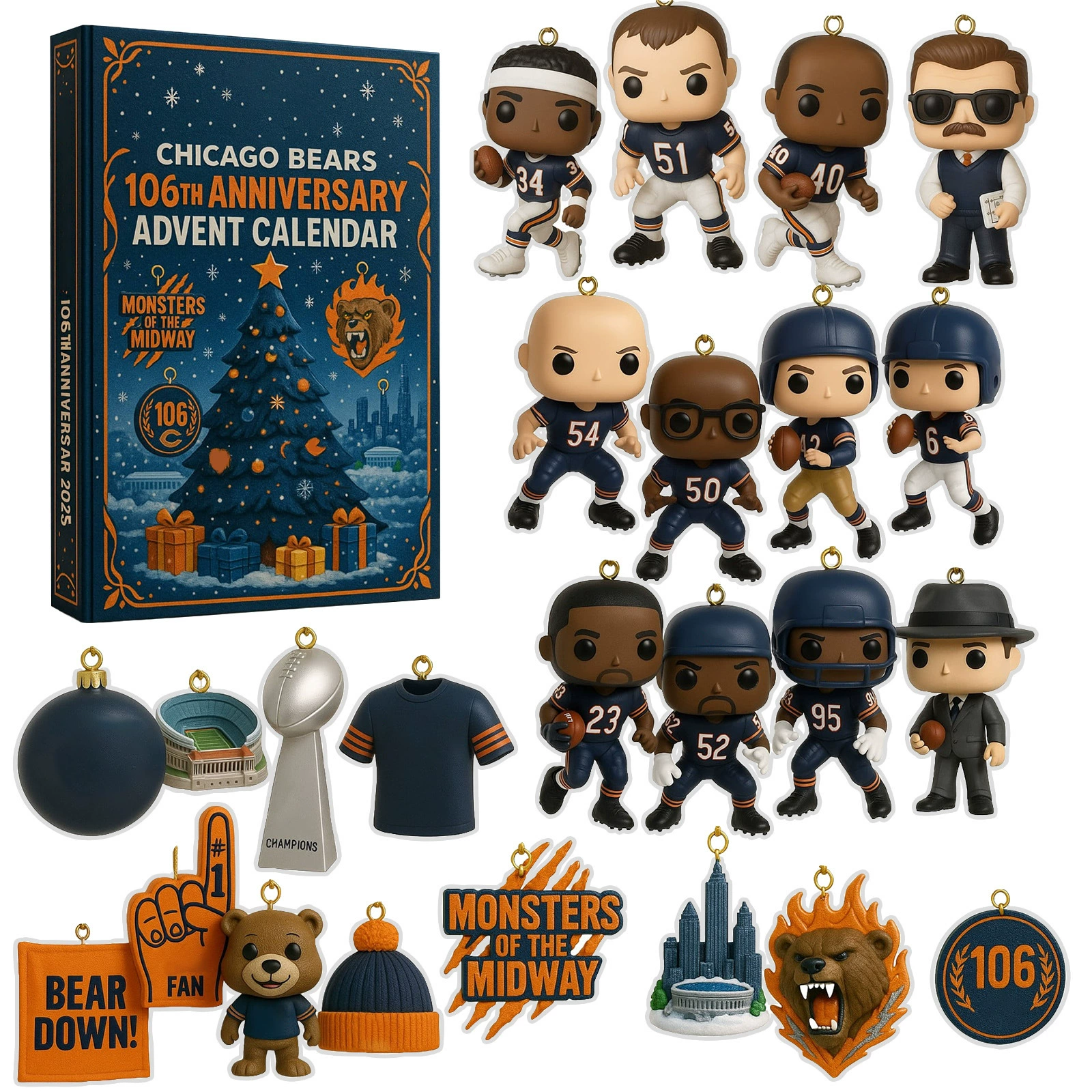 Кросс-бордер новый товар рождественская елочная игрушка ZW Denver Broncos NFL 65-летие Advent фестиваль акриловый слепой бокс