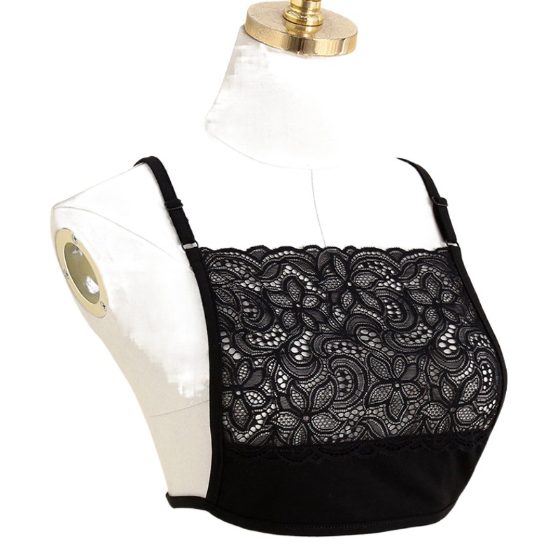 Correa de tubo de encaje superior pecho envuelto pecho cubierta de pecho anti-exposición Escote de corte bajo ropa de cuello bajo ropa interior collar falso