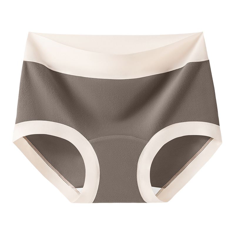 Ropa interior térmica de abdomen de cintura alta para mujer otoño e invierno 7A antibacteriano, agradable para la piel, sin costuras, protección de la cintura de terciopelo, trasero cálido, ropa interior de mujer