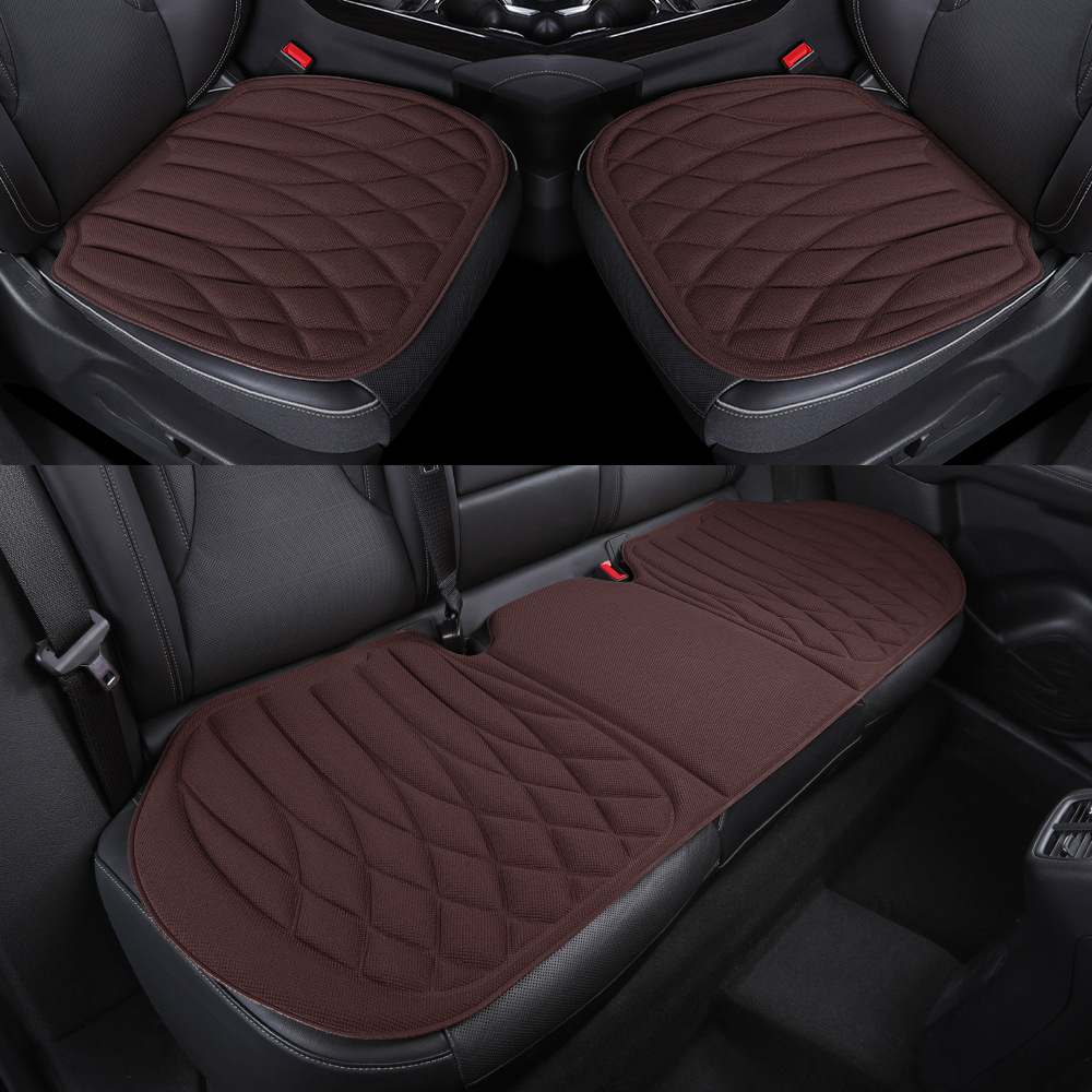 Car seat cushion made of seaweed fiber, breathable and heat-pressed for all seasons, one-piece molded latex, universal non-slip seat cushion three-piece set