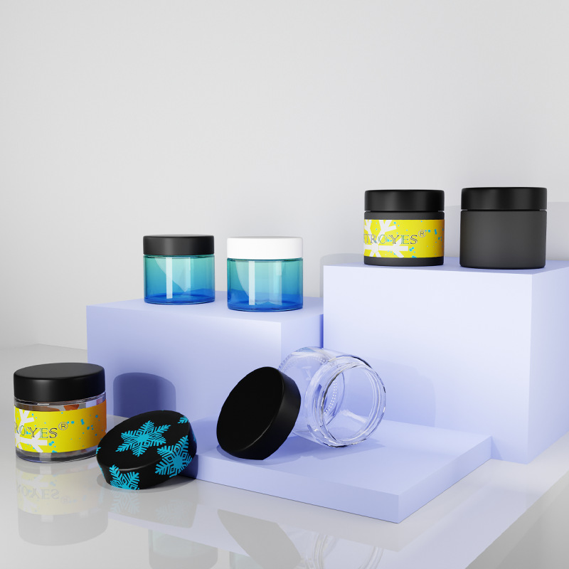 批发供应2oz 3oz 4oz 5oz 6oz 透明防儿童安全盖玻璃罐