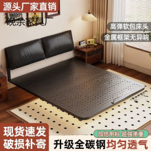 碳素钢床悬空一体洞洞床板铁架钢架铁艺床榻榻米大床悬浮床主卧床