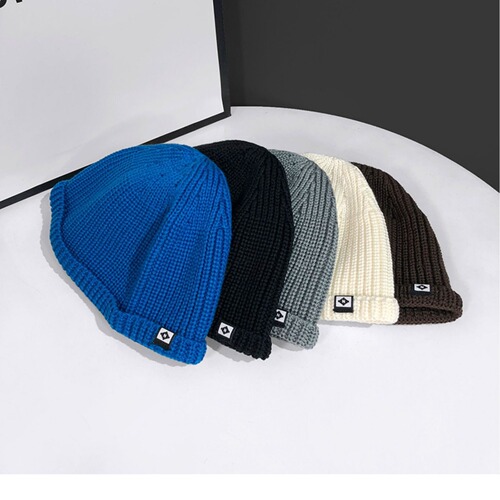 Caps for Men and Women, Trendy Fabric Knitted Wool Beanie, Autumn and Winter, Rebel Style, Ruffian Style, Landlord Hat, Hip-Hop Brand, Bucket Hat
