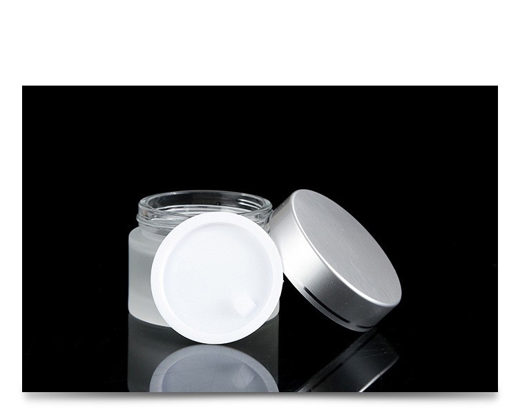 Venta al por mayor en stock botella de crema de vidrio esmerilado botella de crema sub-botella 5-100g botella de crema cosmética botella de crema de ojos
