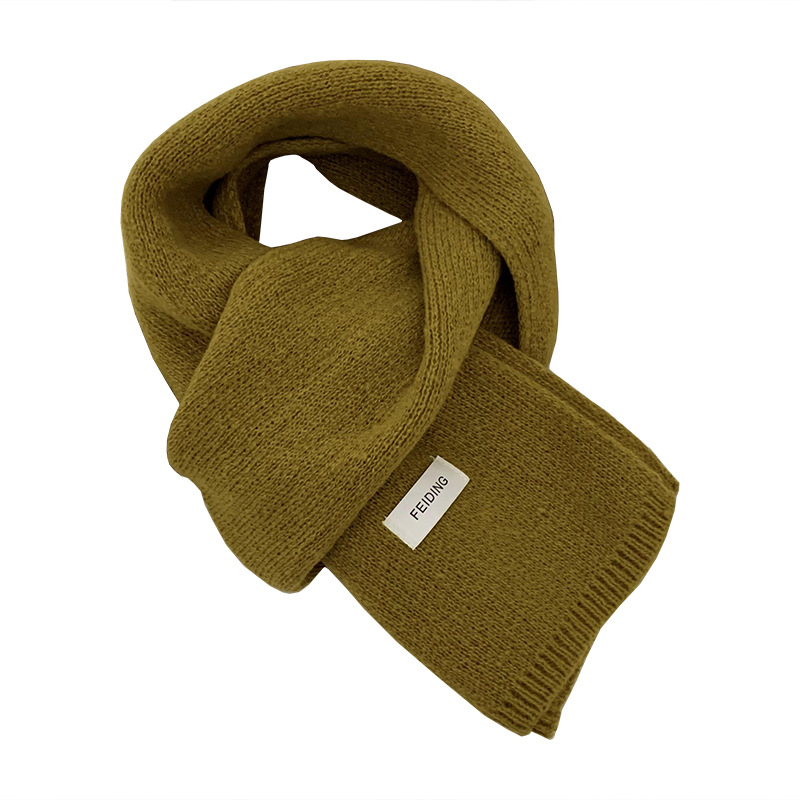 Bufandas cálidas de invierno nuevas tendencias coreanas de color sólido parejas de color sólido amplio glutinoso suave engrosado buñuelo de punto chal