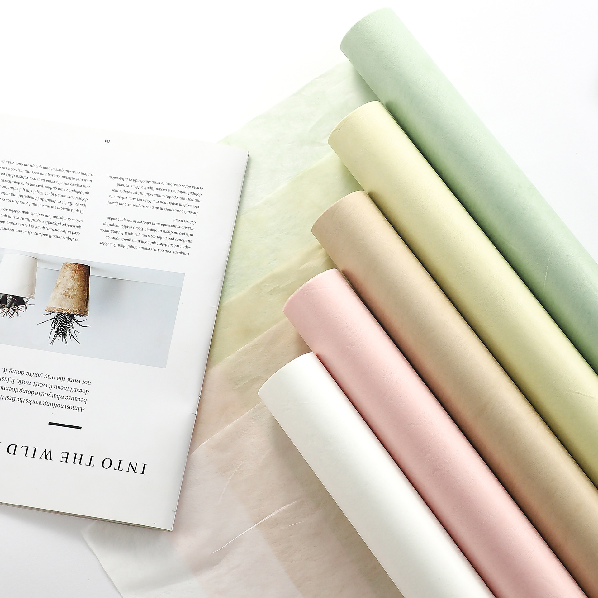 牛奶棉鲜花包装纯色防水内衬棉纸超柔感无纺绵纸鲜花花束包装材料