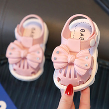 夏季寶寶涼鞋軟底防滑幼兒學步鞋小童卡通女寶寶包頭涼鞋一件代發