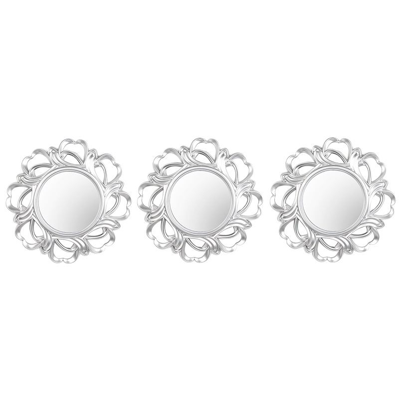 Espejo decorativo moderno anticuado de plástico, marco hueco tridimensional, espejo de pared retro para hogar/sala