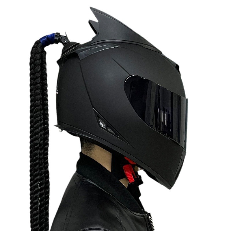 JIEKAI coche eléctrico bicicleta casco hombres y mujeres casco completo cuatro estaciones doble espejo bluetooth personalidad casco gris mentira carrera