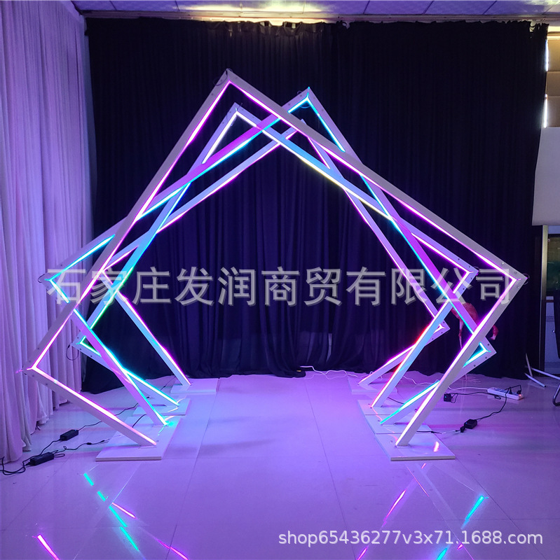 Internet-Famous Time Tunnel Led Glowing Colorful Archway Commercial Street Scenic Spot Lighting Festival Night Tour Lighting Decoration