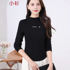品牌专柜202秋季新款基础拼接磨毛弹力打底上衣女899