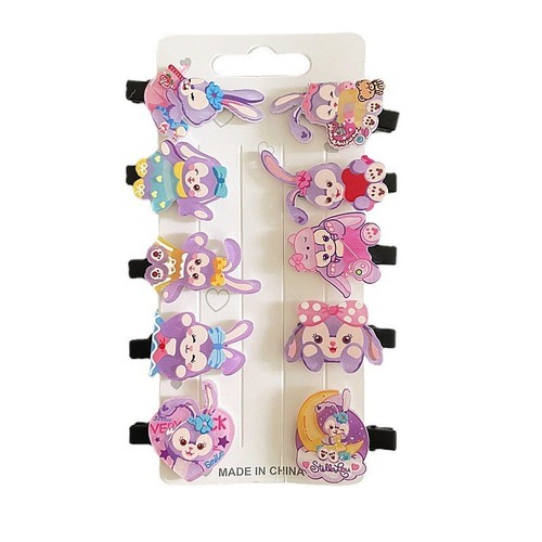 10-piece set of acrylic children's hair clips cartoon cute Lina Bell hair clip side clip girls bangs clip hair accessories