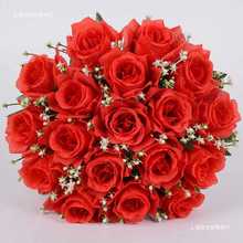 Simulation rose bouquet silk flowers 18 head rose wedding li